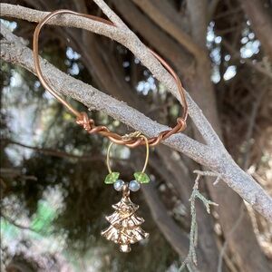 Handcrafted🍂🍄‍🟫Woodland🍂Christmas Tree✨🧚🏻Fairycore Copper Wired Bracelet